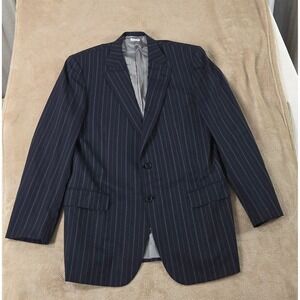 Brioni Wilkesh Bashford Wool Blazer Men 42R Super 150 Blue Striped 2 Buttons EUC